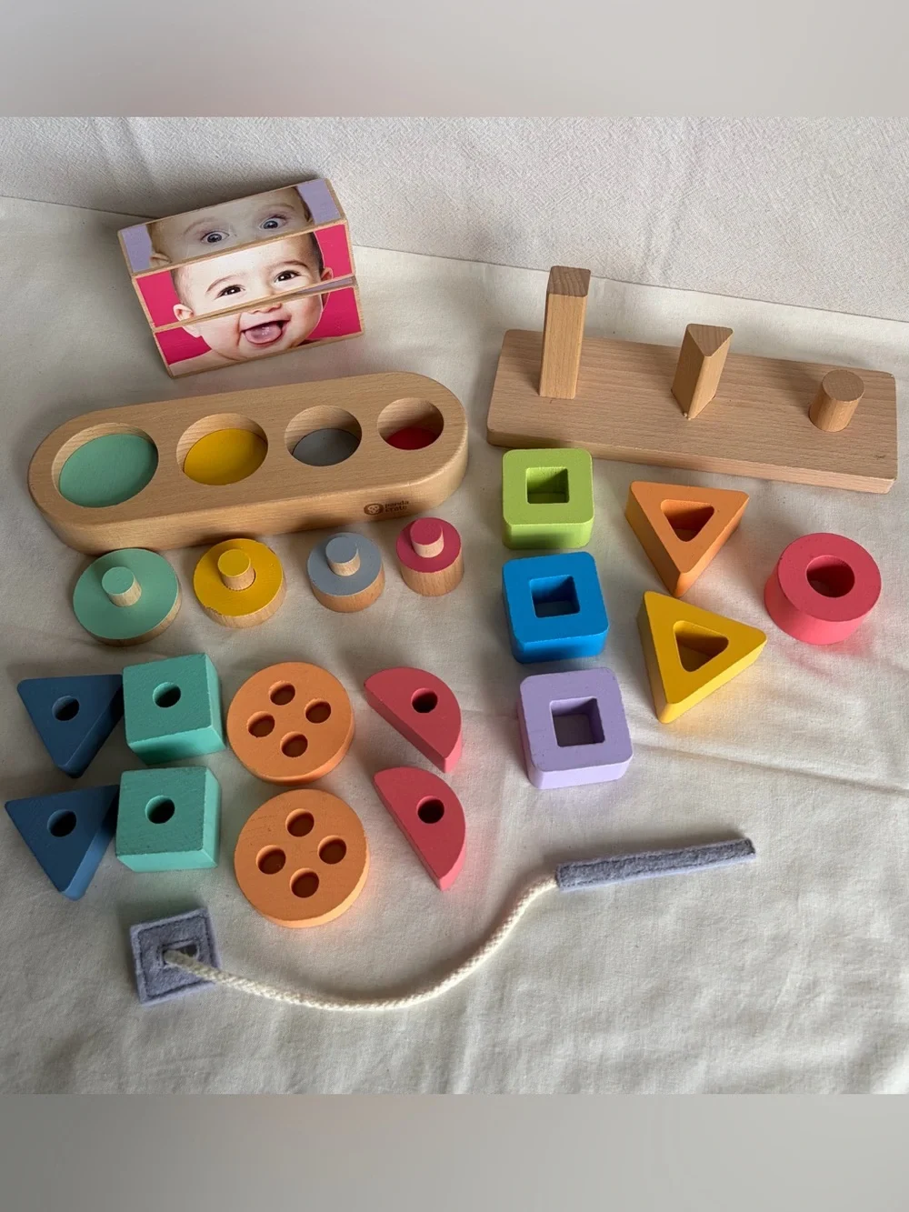 KiwiCo Panda Crate Wooden Early Learning Montessori 4 Toy Bundle